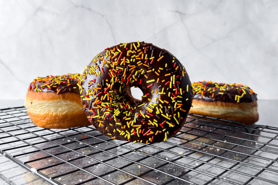 Chocolate Fall Sprinkle Dip Donut