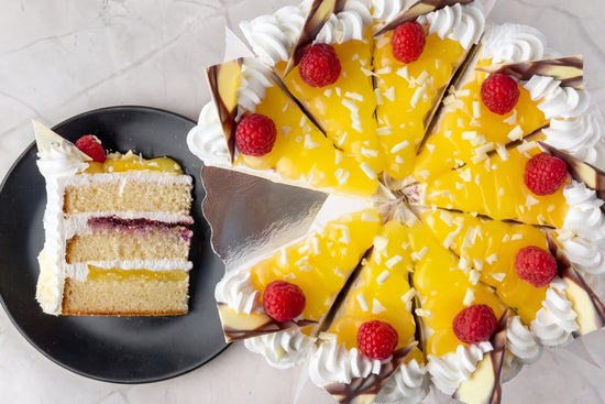 Lemon & Raspberry Cake Slice