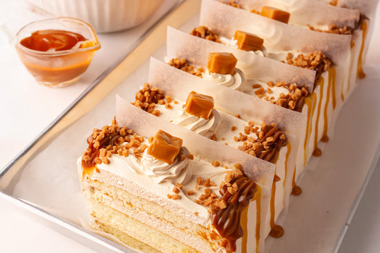 Salted Caramel Cake Slice