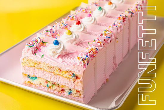 Pink Funfetti Cake Slice