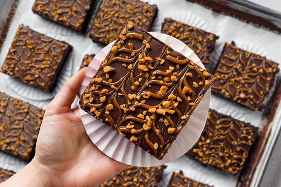 Caramel Skor Brownie Square