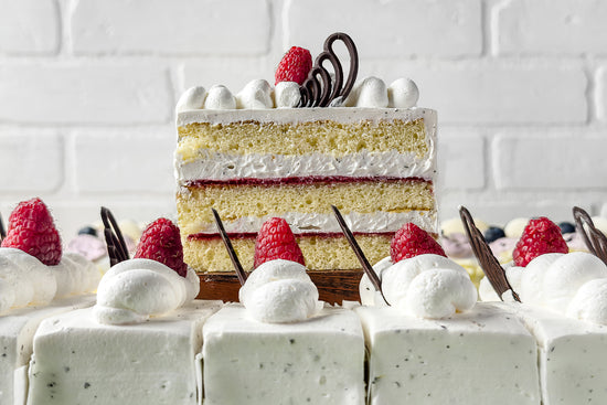 Raspberry Vanilla Cake Slice