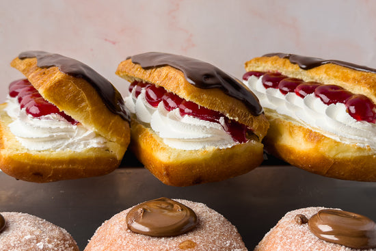 Raspberry and Cream Long John