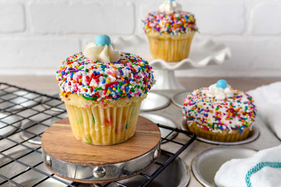 Rainbow Sprinkle Cupcakes